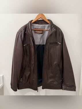Vintage Overland Unisex 90s Chocolate Brown Oversized Leather Jacket